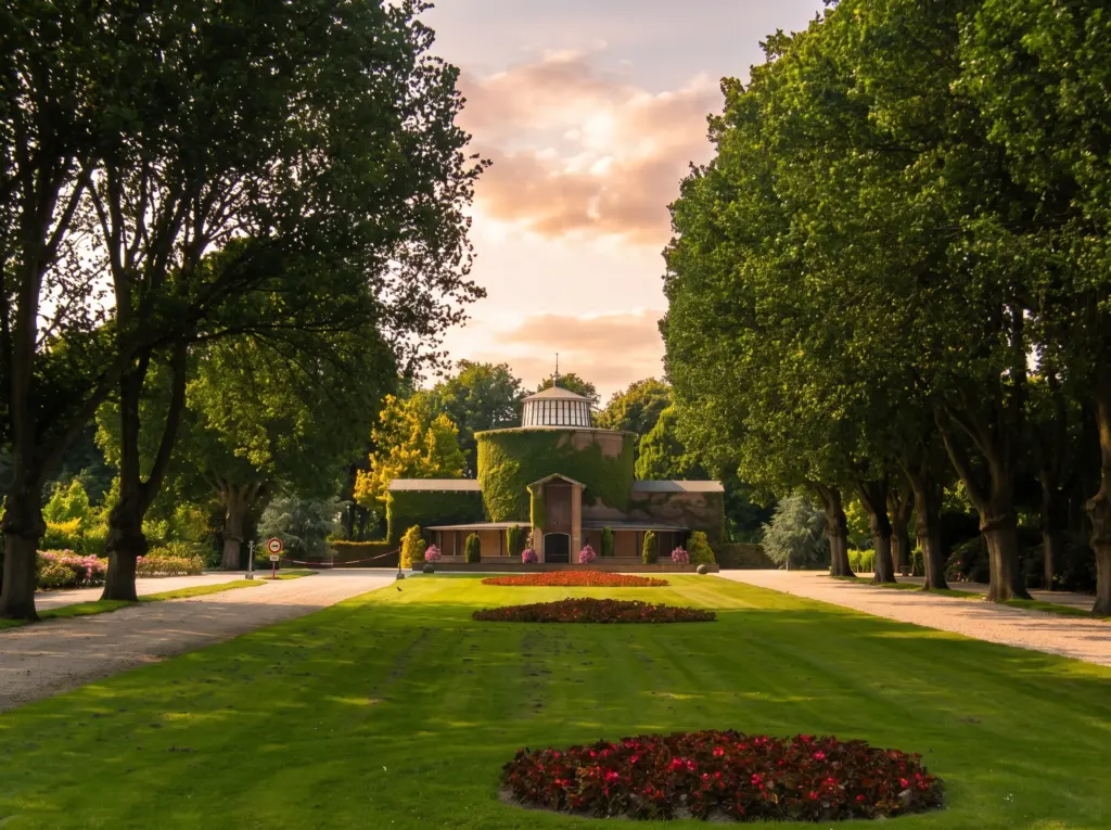 Begraafplaats Akendam in het late licht van de avond