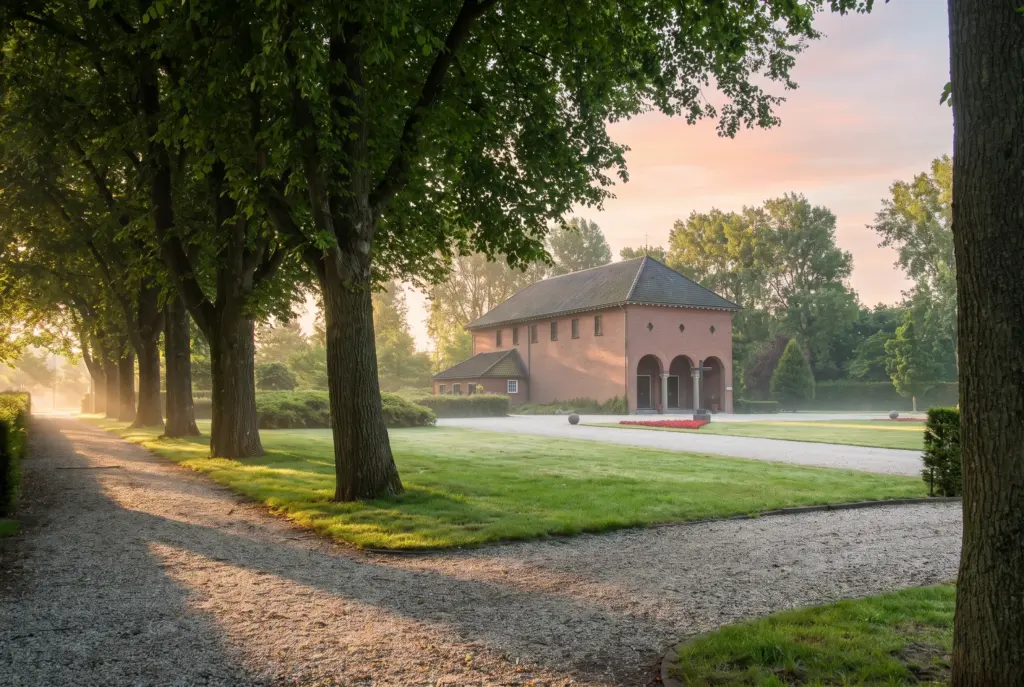 Begraafplaats Sint Jozef in Haarlem bij zonsopkomst